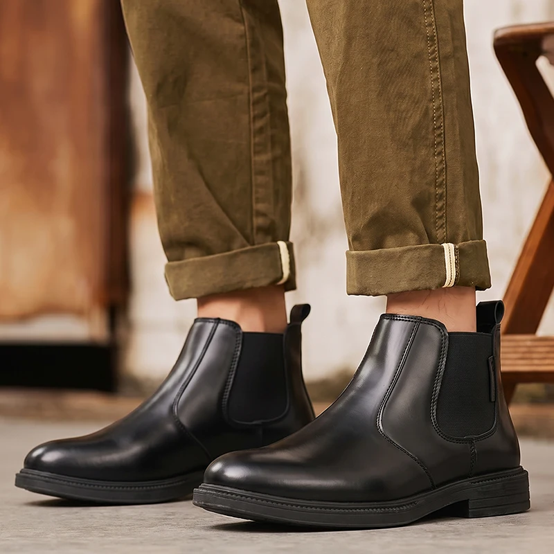 Мужские кожаные ботинки-челси, – обзор и цена Men Formal Wear With Boots